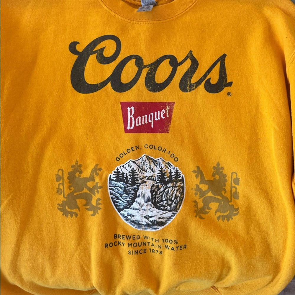 Gildan Yellow Coors Graphic Sweatshirt